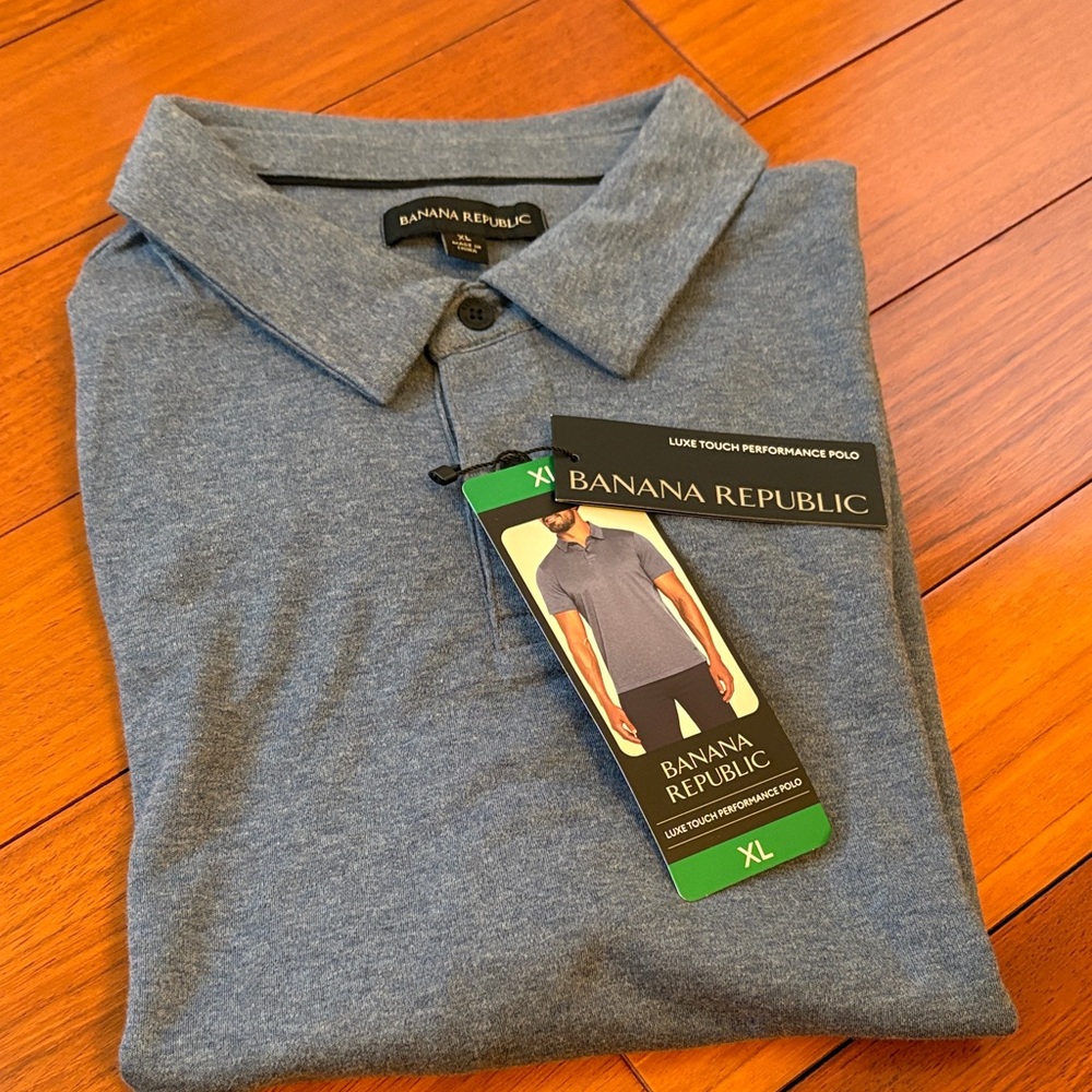 Banana Republic Heather Blue Men's Polo